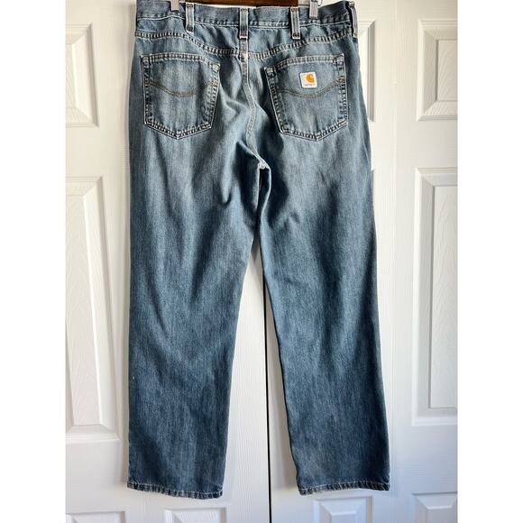 Carhartt Men's Utility Work Blue Denim Jeans Light Weight 36X32 *READ - Picture 2 of 16
